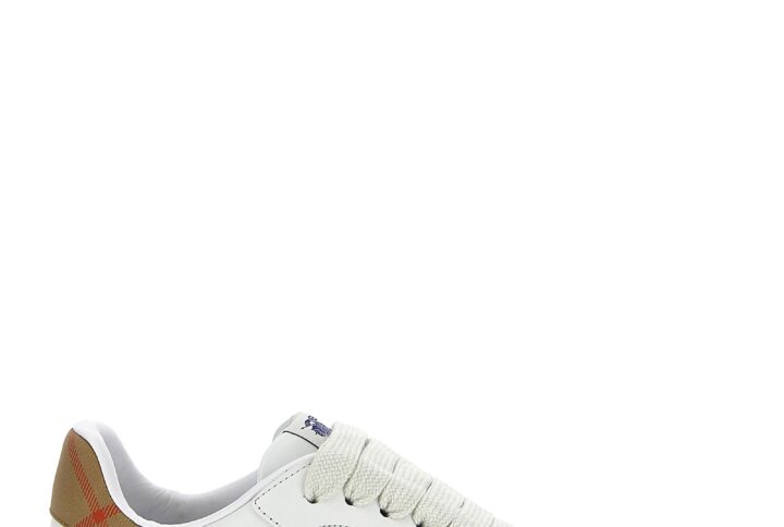 Beige Leather Low Top Sneakers | Jag Couture London – New York