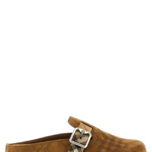 Brown Leather Clogs