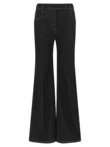 Blue Cotton Flared Jeans