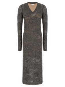Gray Nylon Casual Dress