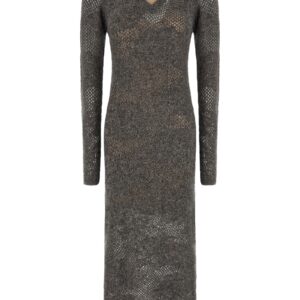 Gray Nylon Casual Dress
