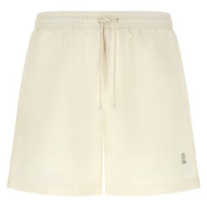 White Polyester Swim Shorts
