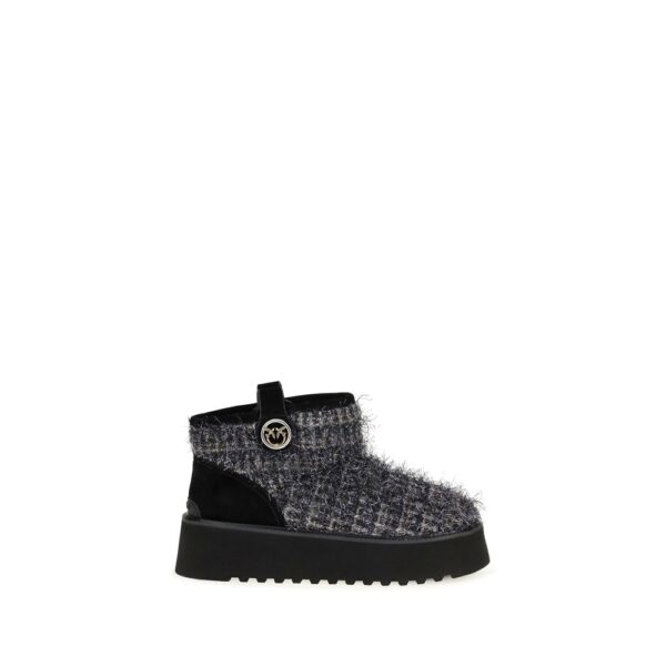 Black Fabric Ankle Boots