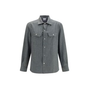 Gray Wool Oves Aries Dress Shirt | Jag Couture London – New York