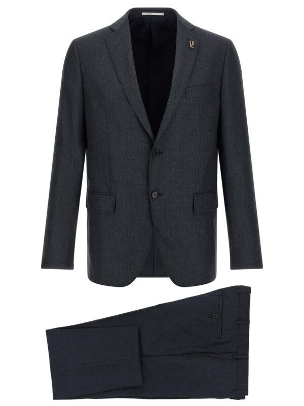Gray Polyester Two-Piece Suit