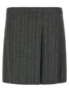 Gray Polyester Long Skirt