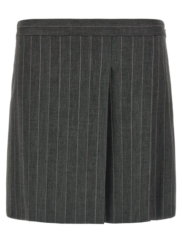 Gray Polyester Long Skirt