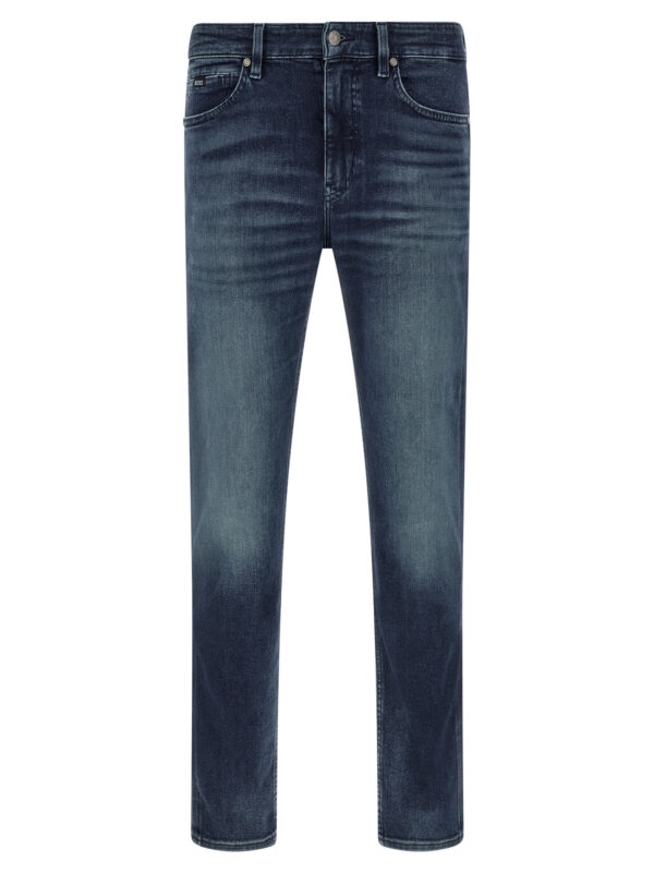 Blue Cotton Tapered Jeans