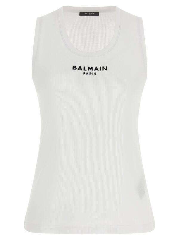 White Cotton Sleeveles T-Shirt