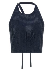 Blue Polyester Tank Tops