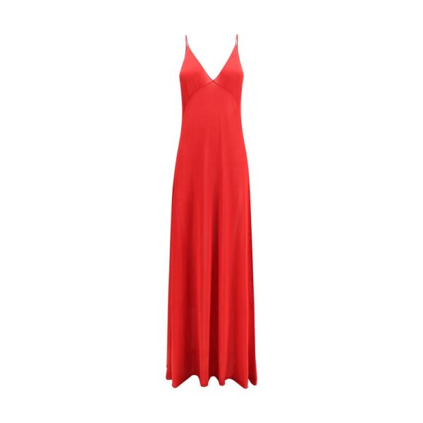 Red Silk Casual Dress