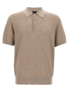 Beige Cotton Polo Shirt