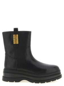 Black Cowhide Ankle Boots