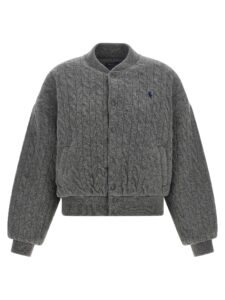 Gray Wool Bomber