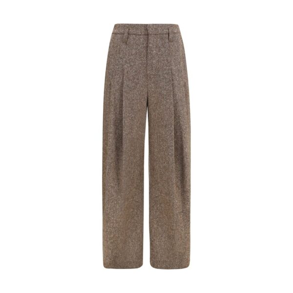 Brown Wool Oves Aries Casual Pants
