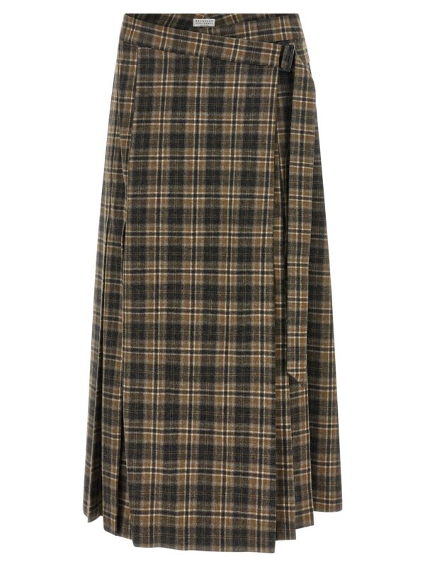 Brown Virgin Wool Mini Skirt
