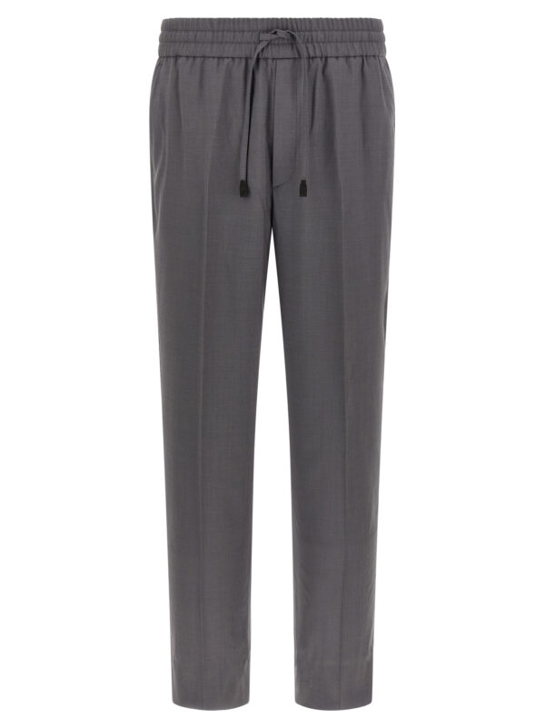 Gray Wool Casual Pants