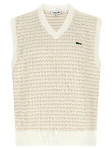 Beige Cotton Sleeveles Sweater