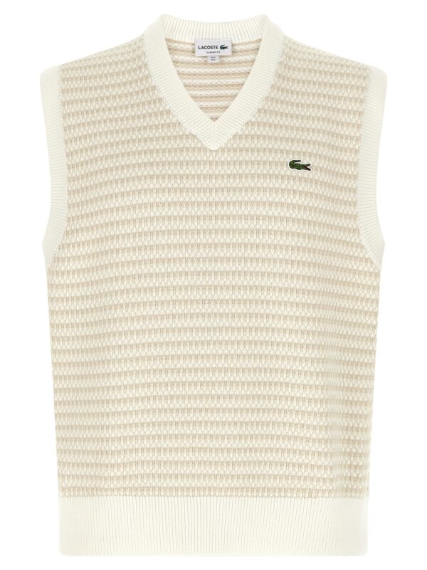 Beige Cotton Sleeveles Sweater