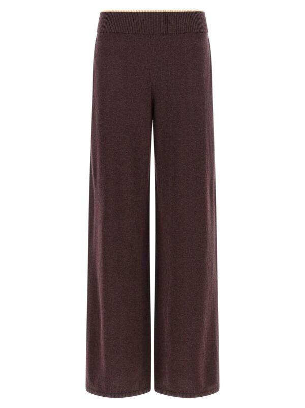 Purple Wool Casual Pants