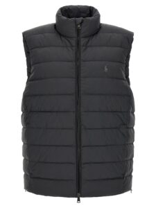 Black Polyester Sleeveless Jacket