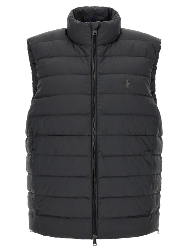 Black Polyester Sleeveless Jacket