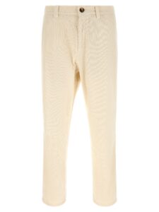 Beige Cotton Casual Pants