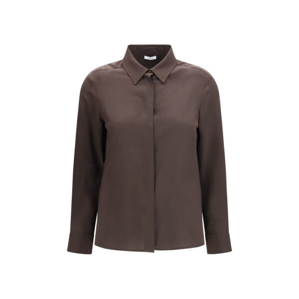 Brown Silk Dress Shirt