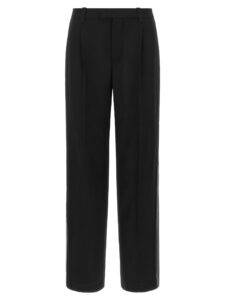 Black Virgin Wool Casual Pants