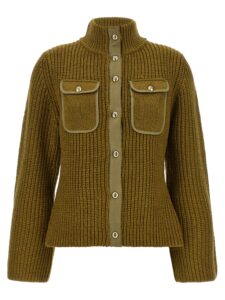 Bicolor Polyester Cardigan