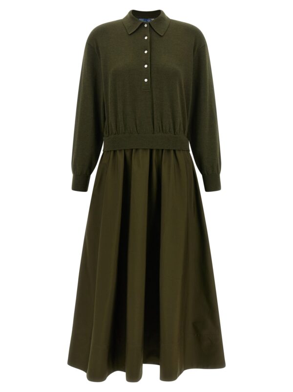 Bicolor Wool Long Dress