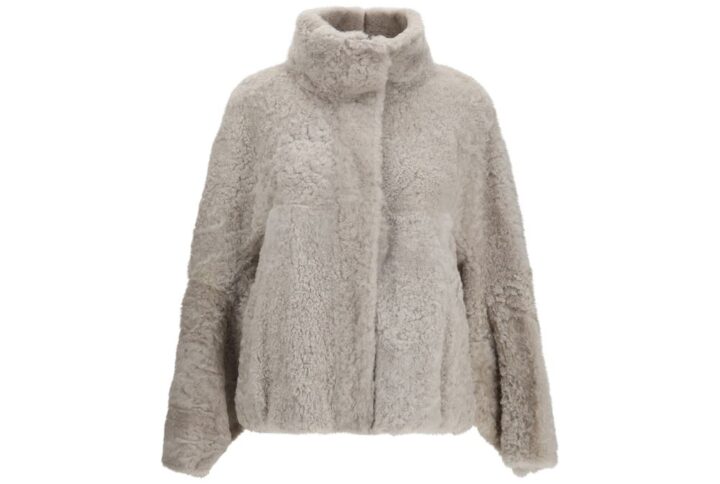 Gray Faux Fur Full-Length Jacket | Jag Couture London – New York