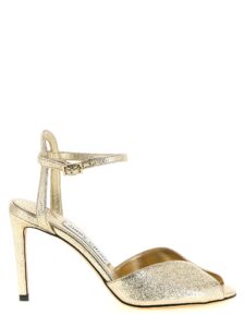 Gold Goatskin Stiletto Heel Sandals