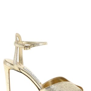 Gold Goatskin Stiletto Heel Sandals - Jag Couture London