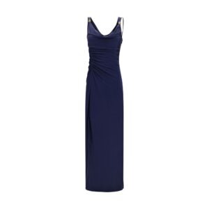 Blue Viscose Casual Dress
