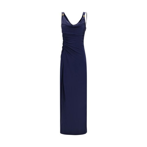 Blue Viscose Casual Dress