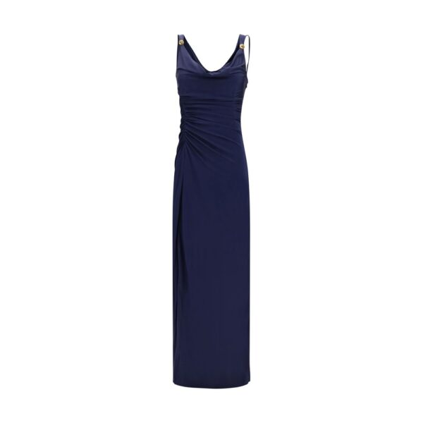 Blue Viscose Casual Dress