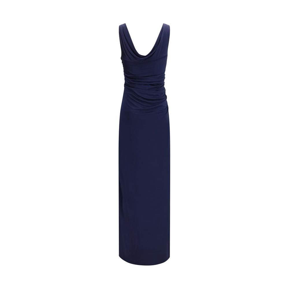 Blue Viscose Casual Dress