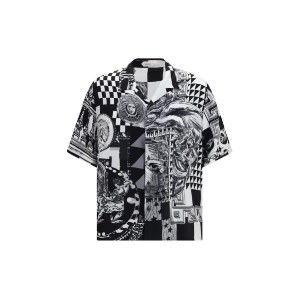 Black Silk Pattern Shirt