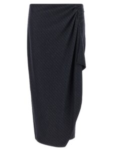 Blue Polyester Mini Skirt