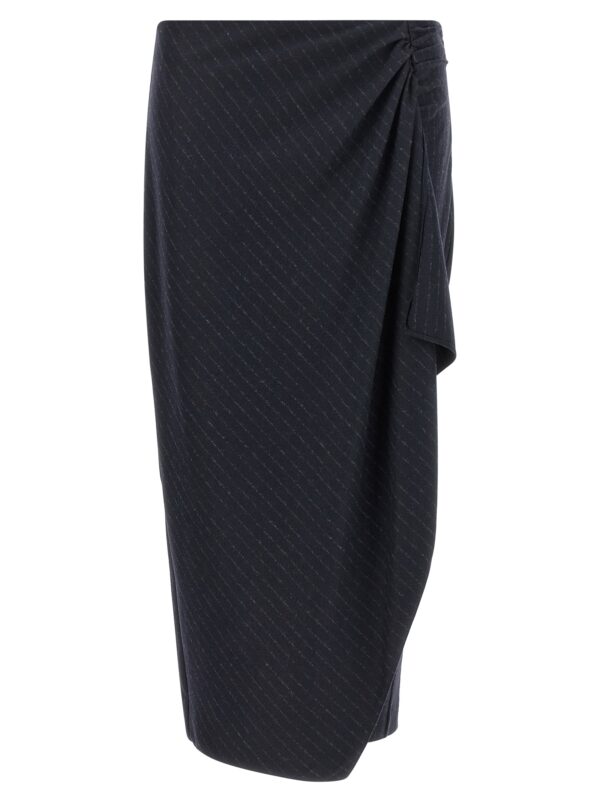 Blue Polyester Mini Skirt