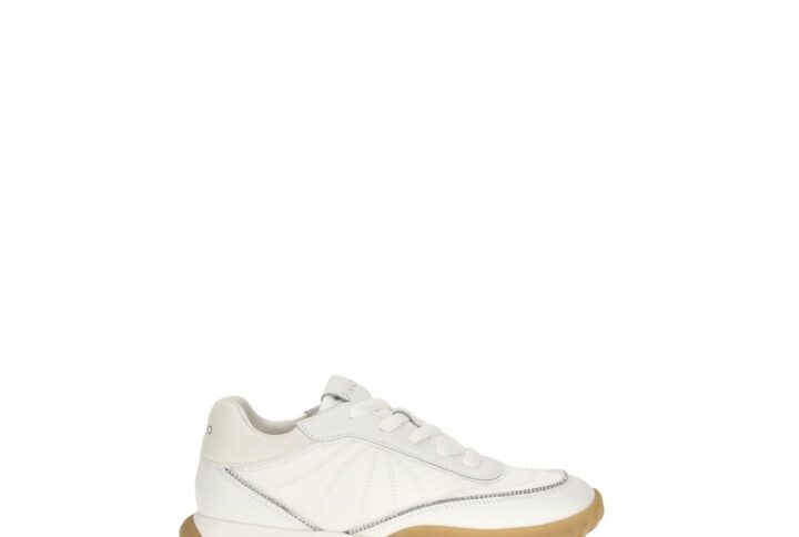 White Fabric Low Top Sneakers | Jag Couture London – New York