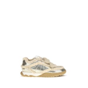 Silver Calf Leather Bos Taurus Chunky Sneakers
