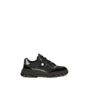 Black Calf Leather Bos Taurus Chunky Sneakers