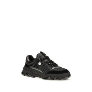 Black Calf Leather Bos Taurus Chunky Sneakers