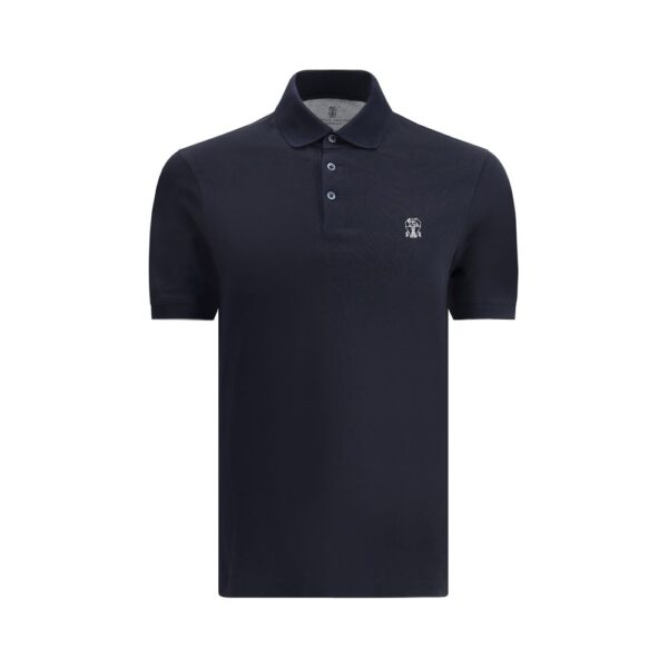 Blue Cotton Polo Shirt
