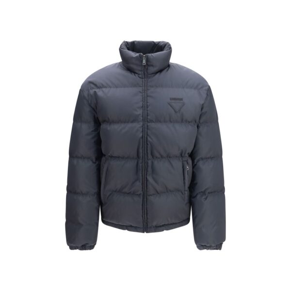 Blue Polyamide Full-Length Jacket