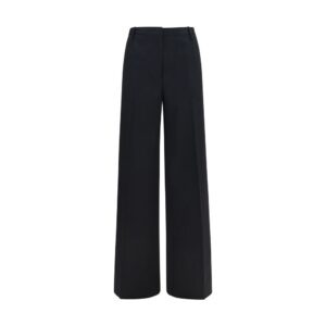 Black Cotton Casual Pants