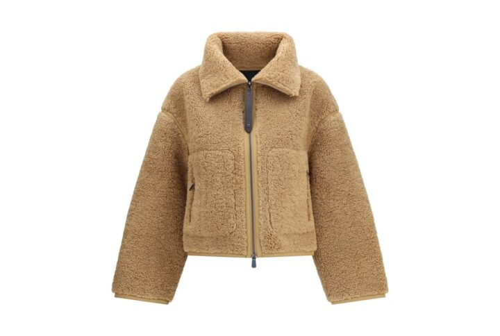 Beige Polyester Full-Length Jacket | Jag Couture London – New York
