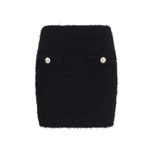 Black Viscose Mini Skirt